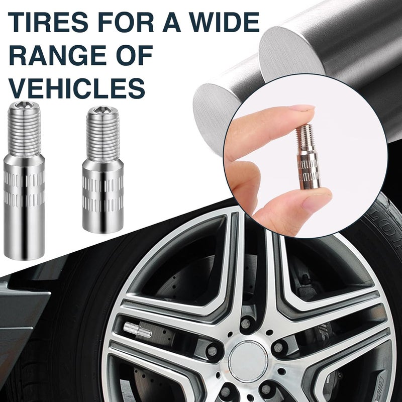 Framad 8PCS Tire Valve Stem Extension with Two Sizes: 39mm and 25mm, Brass Tire Valve Extender for Car Motorcycle Truck - Image 2